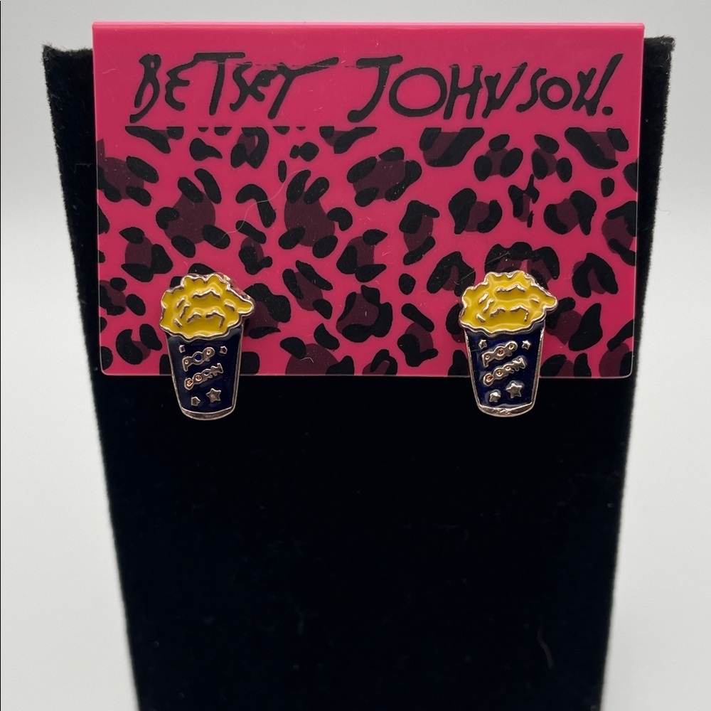 Betsey Johnson Yellow and Black Popcorn Earrings